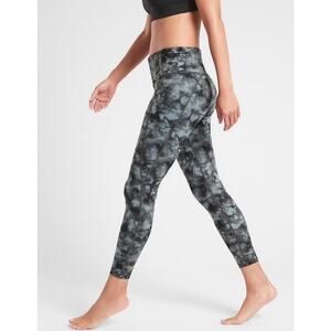 Athleta Saturation 7/8 Tight Leggings Tie Dye Gray Blue Powervita Size Small EUC